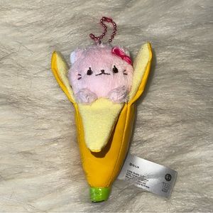 Bananya pink cat kawaii plush keychain